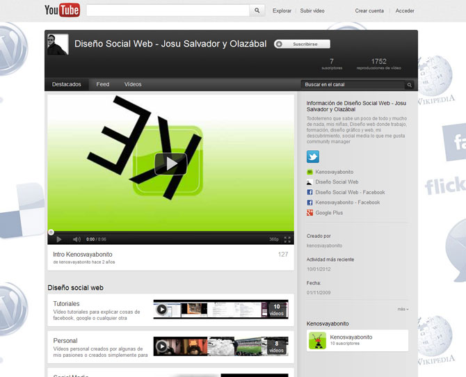 Youtube Diseño social web